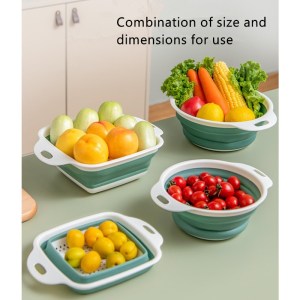 Foldable drain basket with handle
