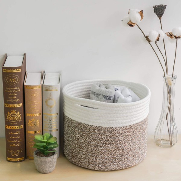 Light brown storage baskets