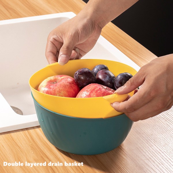 Round double layer drain basket