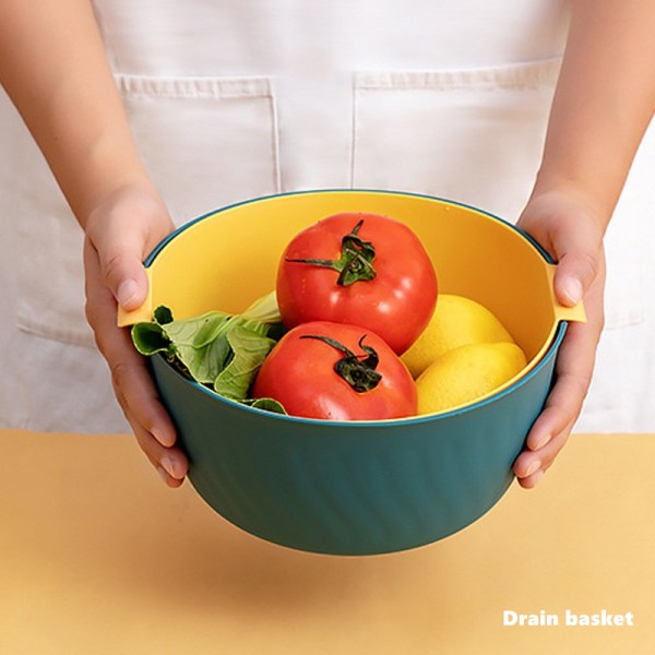 Round double layer draining basket