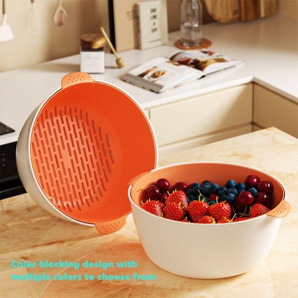 Round double layered drain basket