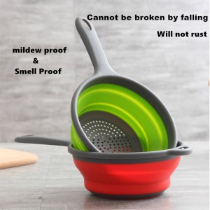 Single layer draining baskets with handle