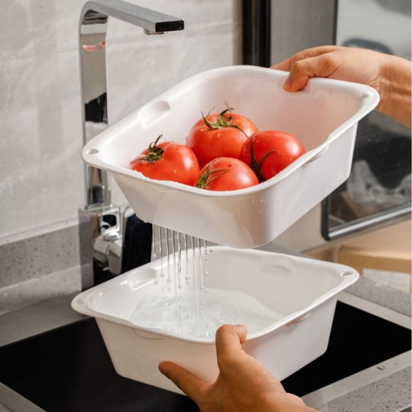 Square double layer drain basket