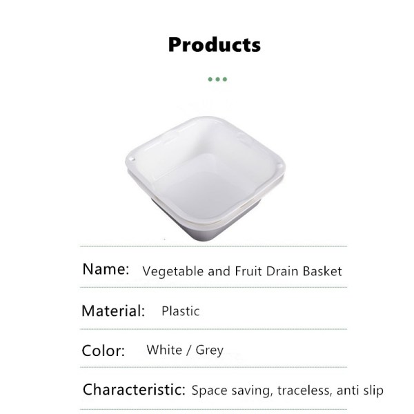 Square double layers drain basket