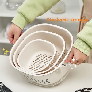 Three-piece drain basket