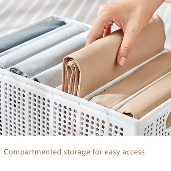 White compartment storage baskets