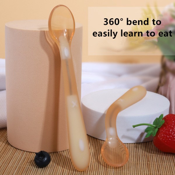 Silicone soft tip feeding spoon