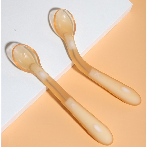 Silicone soft-tipped food spoons