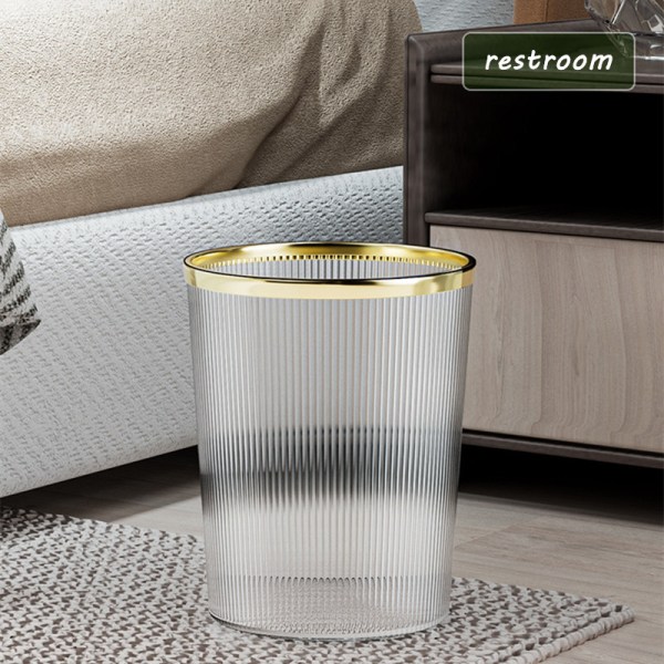 China Transparent striped trash can