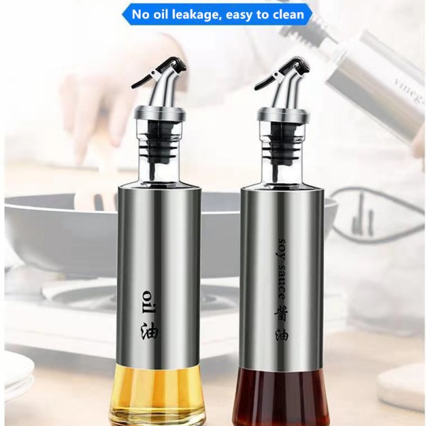 China glass condiment bottles