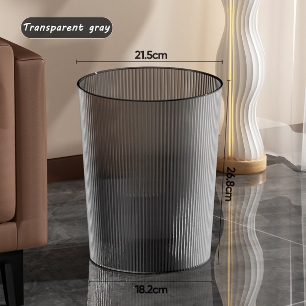 Transparent striped trash cans