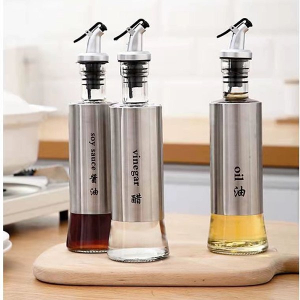 glass condiment bottle