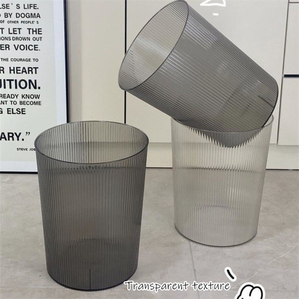 transparent trash bin