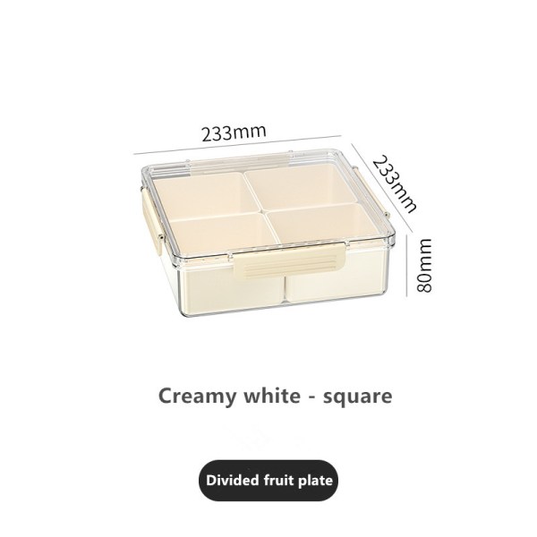 Square compartmented fruit plate